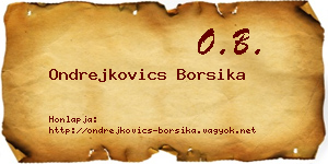 Ondrejkovics Borsika névjegykártya